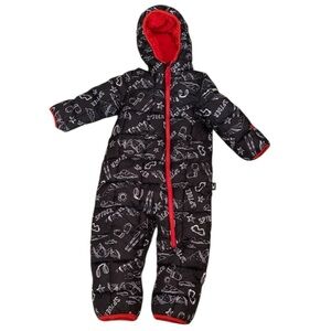 Spyder Snowsuit Bunting Winter Snow Suit 18 Months Faux Fur Black Red Christmas